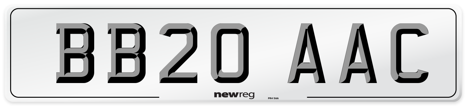 BB20 AAC Number Plate from New Reg